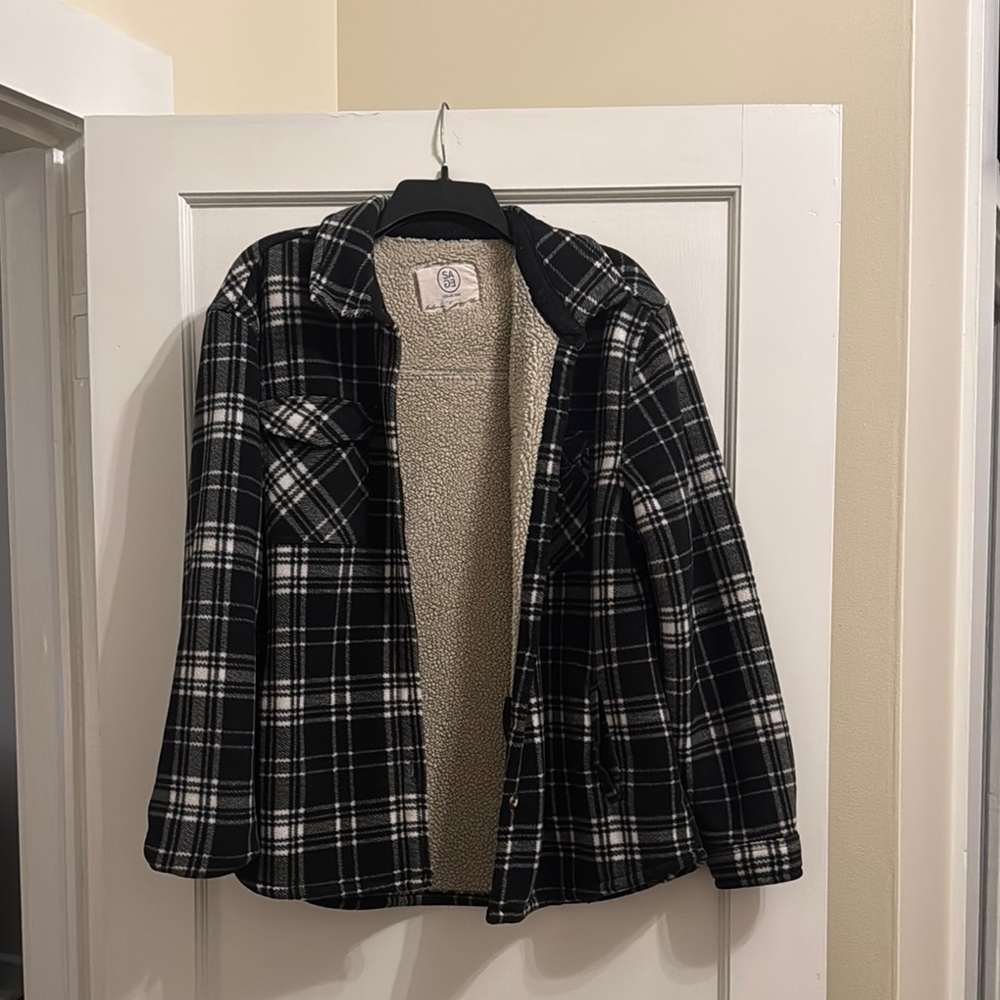 Cozy Black Plaid Teddy Jacket